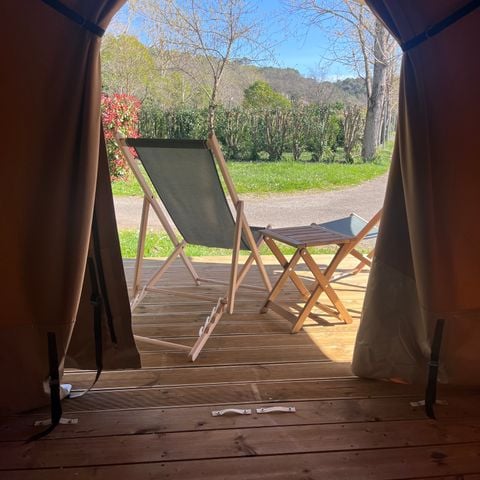 CANVAS BUNGALOW 6 people - Insolite Team Essentiel: 3 bedrooms, bathroom, kitchen and tent outbuilding with double bed