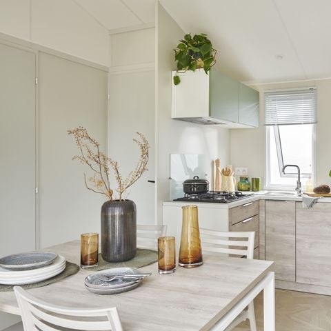 Stacaravan 5 personen - Prestige - 27m² 2 kamers (Airconditioning, TV, LV) - Geen airconditioning.