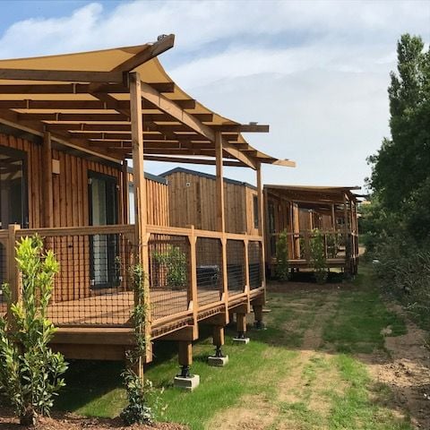 Stacaravan 5 personen - Stacaravan Prestige - 27m² 2 kamers (Airconditioning, TV, LV) - Geen airconditioning.