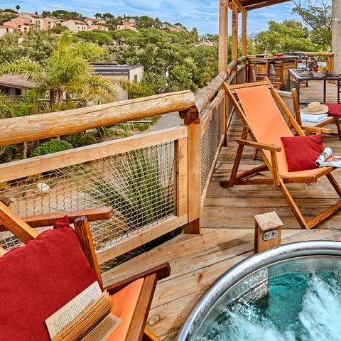 Mobile home 4 persons - Lodge 2 to 4 pers. Sea view air-conditioned. Plancha
