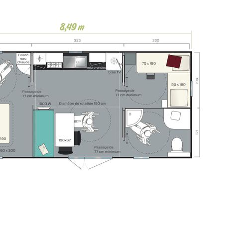 MOBILHOME 4 personas - Silva (PMR)