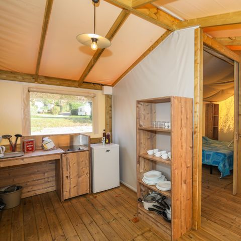 MOBILHOME 4 personnes - Eco Lodge Standard PMR 25m² - 2 chambres, sans sanitaire + terrasse