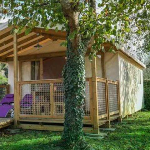 Stacaravan 4 personen - Eco Lodge Standaard PMR 25m² - 2 kamers, geen badkamer + terras