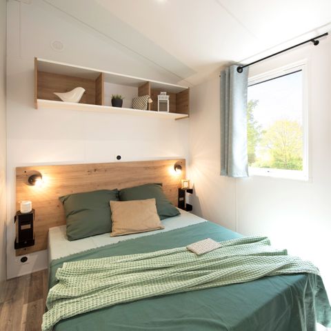 Mobilheim 2 Personen - NEW 2023// Mobilheim Premium 20m² (1 Schlafzimmer) + TV + Überdachte Terrasse + LV