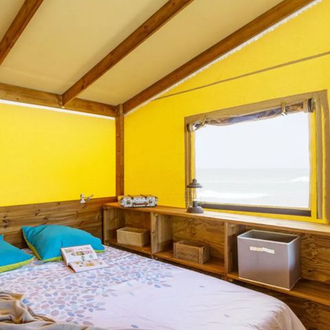 Safarizelt 5 Personen - Lodge Cotton Confort 32m² - 2 Zimmer + überdachte Terrasse