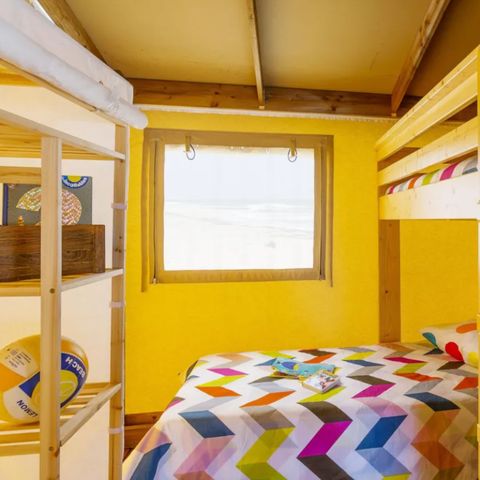 Safarizelt 5 Personen - Lodge Cotton Confort 32m² - 2 Zimmer + überdachte Terrasse