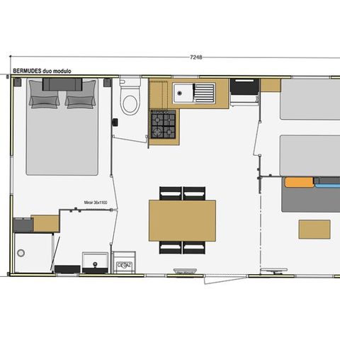 Mobilheim 5 Personen - Premium 30m² - 2 Zimmer + Geschirrspüler + Terrasse