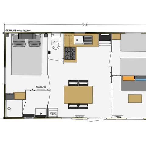 MOBILHOME 5 personnes - Premium 30m² - 2 chambres + lave-vaisselle + terrasse