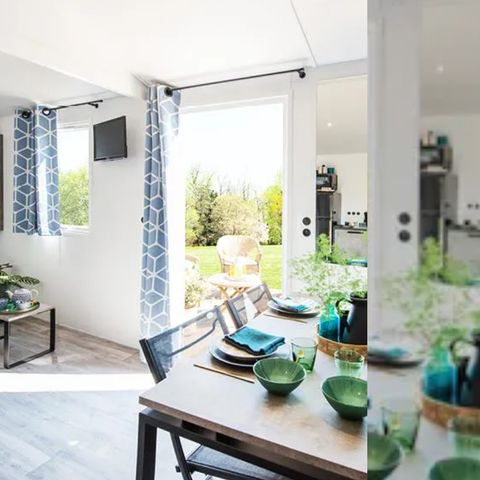 Mobilheim 5 Personen - Premium 30m² - 2 Zimmer + Geschirrspüler + Terrasse