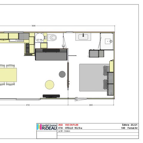 Mobilheim 4 Personen - NEW 2023 // Mobil Home Premium 36m² 2 Schlafzimmer + 2SDB + Überdachte Terrasse + TV + LV