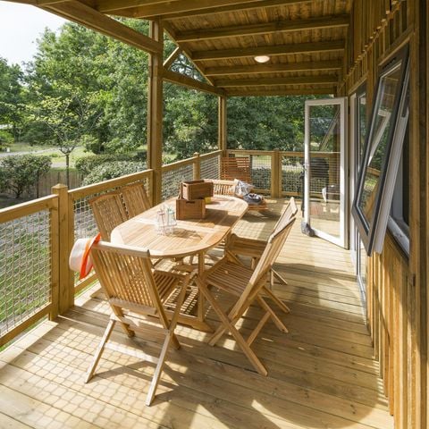 Chalet 6 personnes - Chalet bois Sesame Premium 35m² - 3 chambres + TV + terrasse
