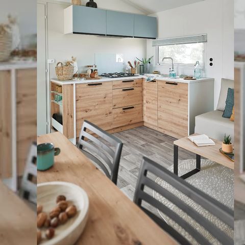 Stacaravan 6 personen - NIEUW 2023// Stacaravan Premium 40m² 3 kamers + 2 badkamers + overdekt terras + LV + TV