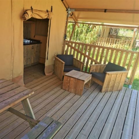 Tente en toile et en bois 4 personnes - LODGE SAFARI