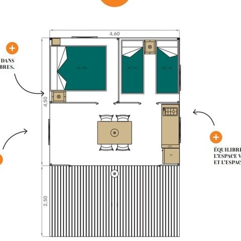 CANVAS AND WOOD TENT 4 people - Lodge Safari (Non-contractual photos: in the process of being installed)