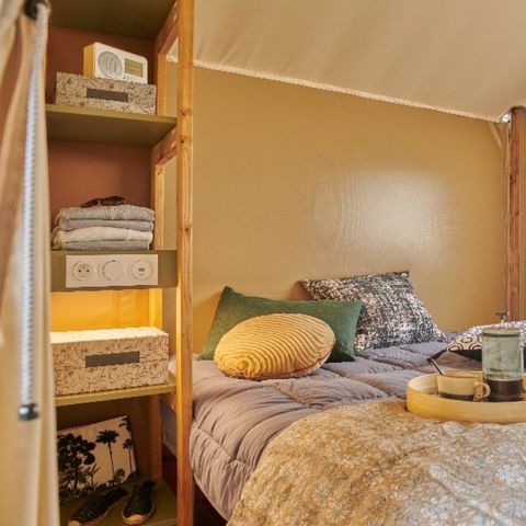 Tent van canvas en hout 4 personen - Lodge Safari (Niet-contractuele foto's: wordt momenteel geïnstalleerd)