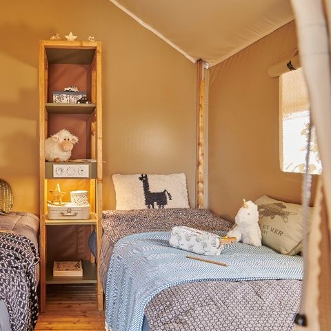 Tent van canvas en hout 4 personen - Lodge Safari (Niet-contractuele foto's: wordt momenteel geïnstalleerd)