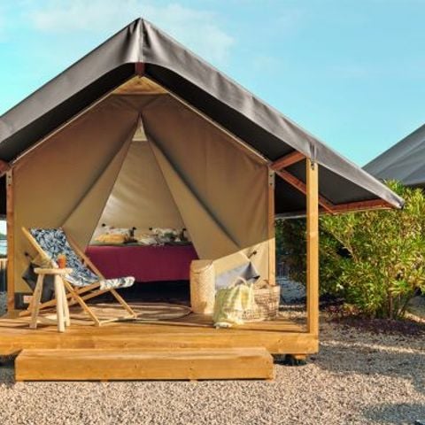 Tent van canvas en hout 2 personen - Mini-Lodge (niet-contractuele foto's: wordt momenteel geïnstalleerd)