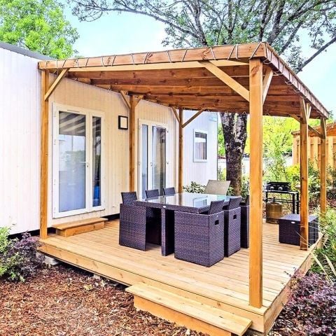 Stacaravan 6 personen - Vakantiehuis Ilbarritz, 4 kamers, 6 personen, airconditioning + tv, 2 badkamers