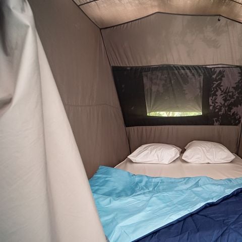 Tenda 4 persone - Tenda arredata 23m² - 3 camere da letto - senza servizi igienici - Tenda da sole 11m² - Terrazza sul tetto