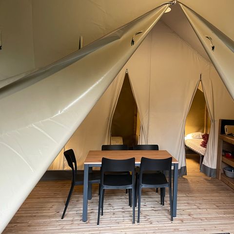 TENTE 5 personnes - Tente Lodge Confort 23m² - 2 chambres - sans sanitaires - Terrasse couverte 11m²
