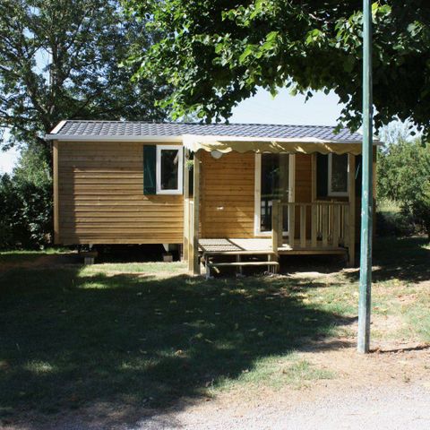 Mobilheim 4 personen - Mobilheim Holz Standard 27m² - 2 Schlafzimmer - Überdachte Terrasse - TV