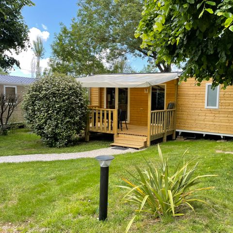 Stacaravan 4 personen - Stacaravan Bois Confort 29m² - 2 kamers - Overdekt terras - TV