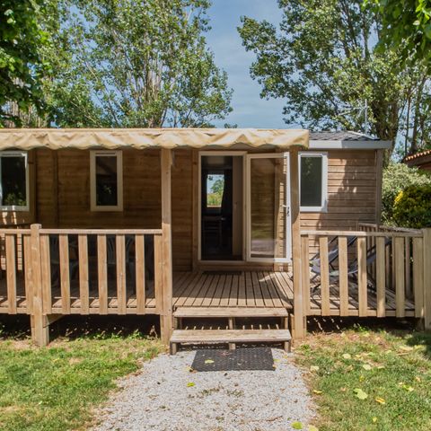 Mobile home 6 persons - Mobil-home Bois Confort 32m² - 3 bedrooms - Semi-covered terrace - TV