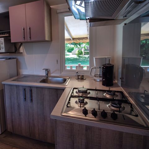 Mobilheim 6 Personen - Mobilheim Bois Confort 32m² - 3 Schlafzimmer - Halboffene Terrasse - TV