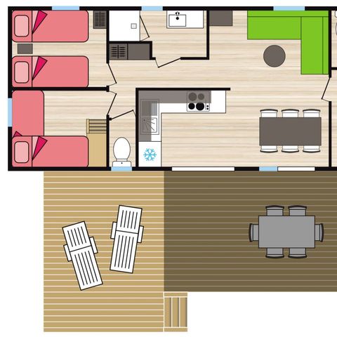 Mobile home 6 persons - Premium - L'Espinouse - 40 m2 - 3 bed - 2 bath