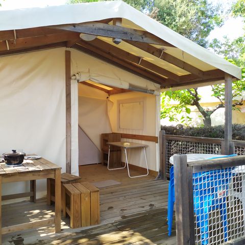 Canvas and wooden tent 4 persons - Ecolodge (without sanitary facilities)