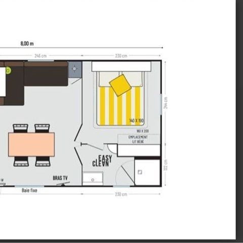 MOBILHOME 4 personas - Mobil-home Confort 34m² - propiedad- 2 habitaciones