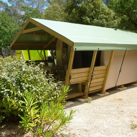 TENDA IN TELA E LEGNO 5 persone - FREE Confort 24m² - 2 camere da letto