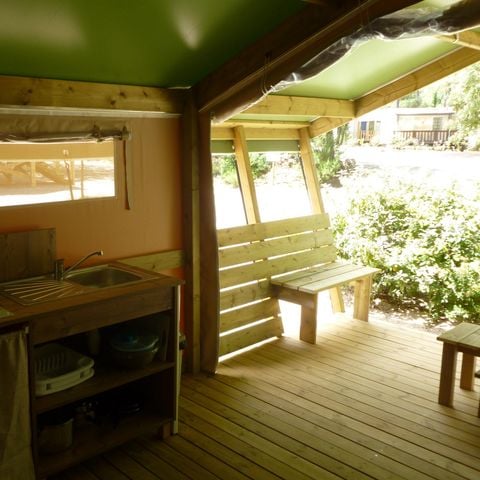 TENDA IN TELA E LEGNO 5 persone - FREE Confort 24m² - 2 camere da letto