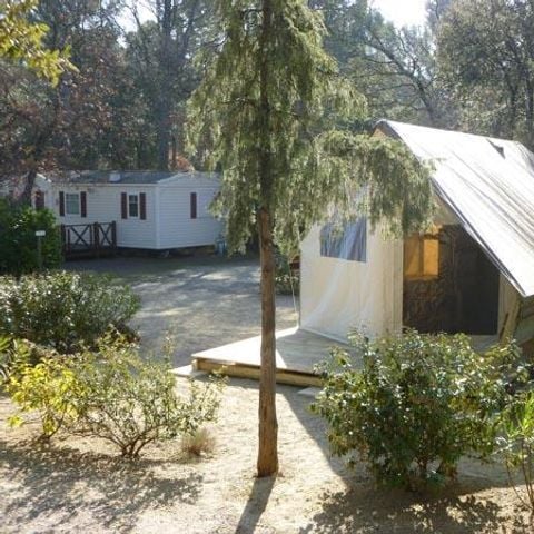 Tente en toile et en bois 4 personnes - Tente Junior 21 m² (sans sanitaires) - 2 chambres