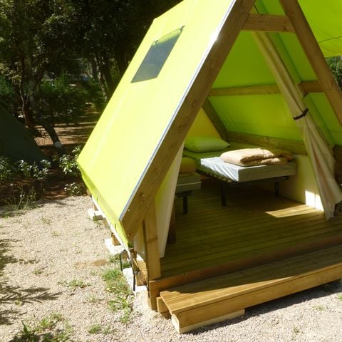 Tente en toile et en bois 2 personnes - Tente toile et bois RANDONNEUR 9m² - 2 lits