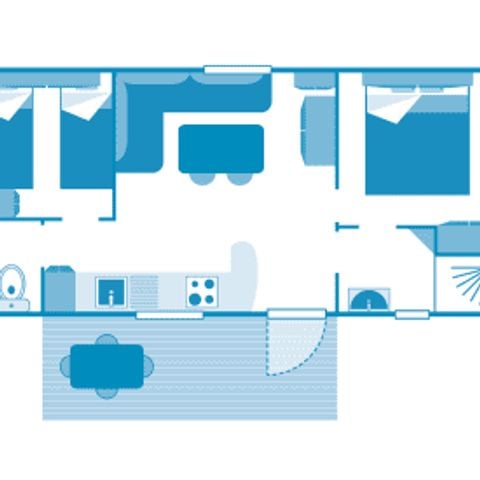 MOBILHOME 4 personnes - Cottage 4p 2ch ***