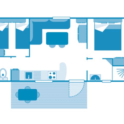 Stacaravan 4 personen - Huisje 4p 2ch ***
