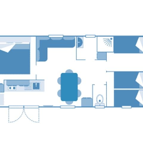 MOBILHOME 6 personas - Cabaña 6p 3ch ***