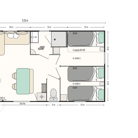 Mobilheim 6 Personen - Premium