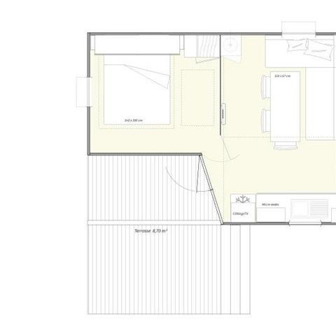 MOBILHOME 6 personas - La Familia Plus 3 habitaciones 32m² - 6 pers + bebé (4 adultos MAX - - Aire acondicionado opcional)