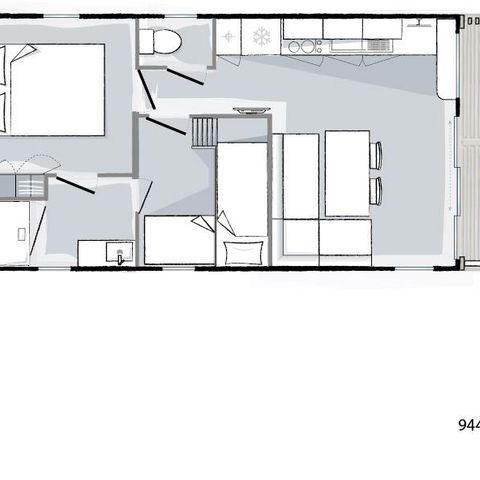 MOBILHOME 4 personas - VIVIENDA 2 habitaciones 28m² - ( 4 adultos max - no se admiten animales - no fumadores)