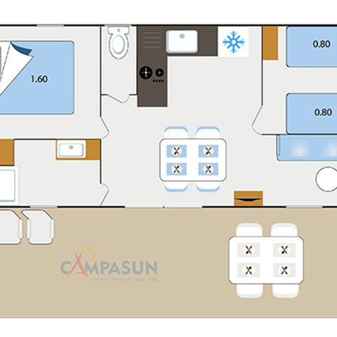 Mobile home 4 persons - Mobile home Castellane - 30m² - 2 bedrooms + TV + A/C