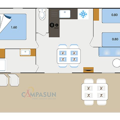 Mobile home 4 persons - Mobile home Castellane garden side - 30m² - 2 bedrooms + TV + A/C