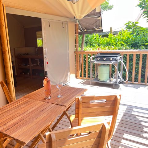 Canvas and wooden tent 4 persons - Lodge safari Aiguines - 26m² - Glamping