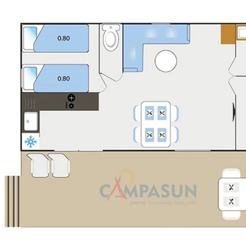 Mobile home 4 persons - Moustiers 32m2 + Dishwasher + TV + Air conditioning