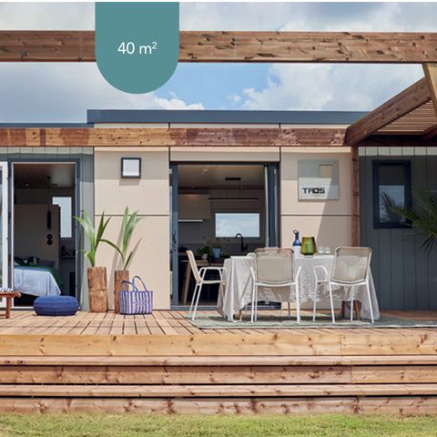 MOBILE HOME 6 people - TAOS Luxe 40m2 terrace 35m2+ private jacuzzi - 6 pers 3 bedrooms 2 bathrooms - air conditioning