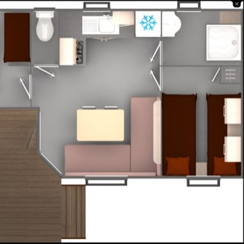 Stacaravan 4 personen - 2 kamers CLASSIC