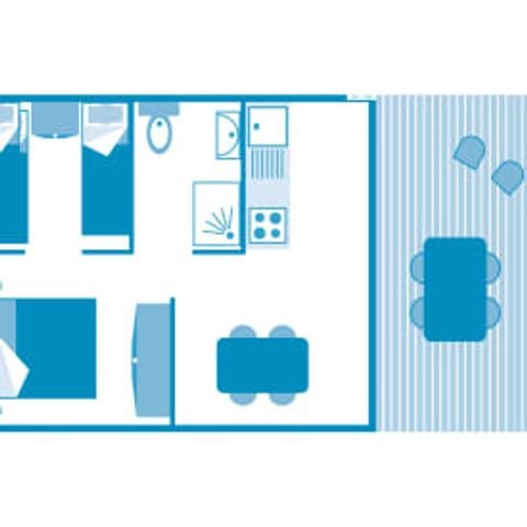 TIENDA DE LONA Y MADERA 5 personas - Lodge Safari 5p 2bed ****