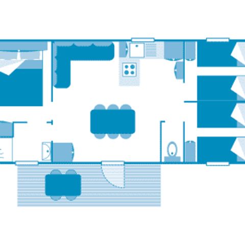 Mobile home 7 persons - Cottage 6/7p 3ch air-conditioned ***