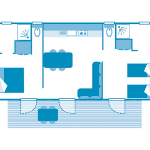MOBILHOME 4 personas - Aire acondicionado Cottage 4p 2ch 2SdB ****